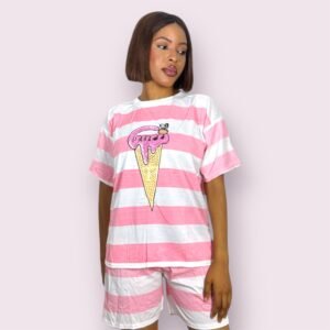 Striped loungewear set for women